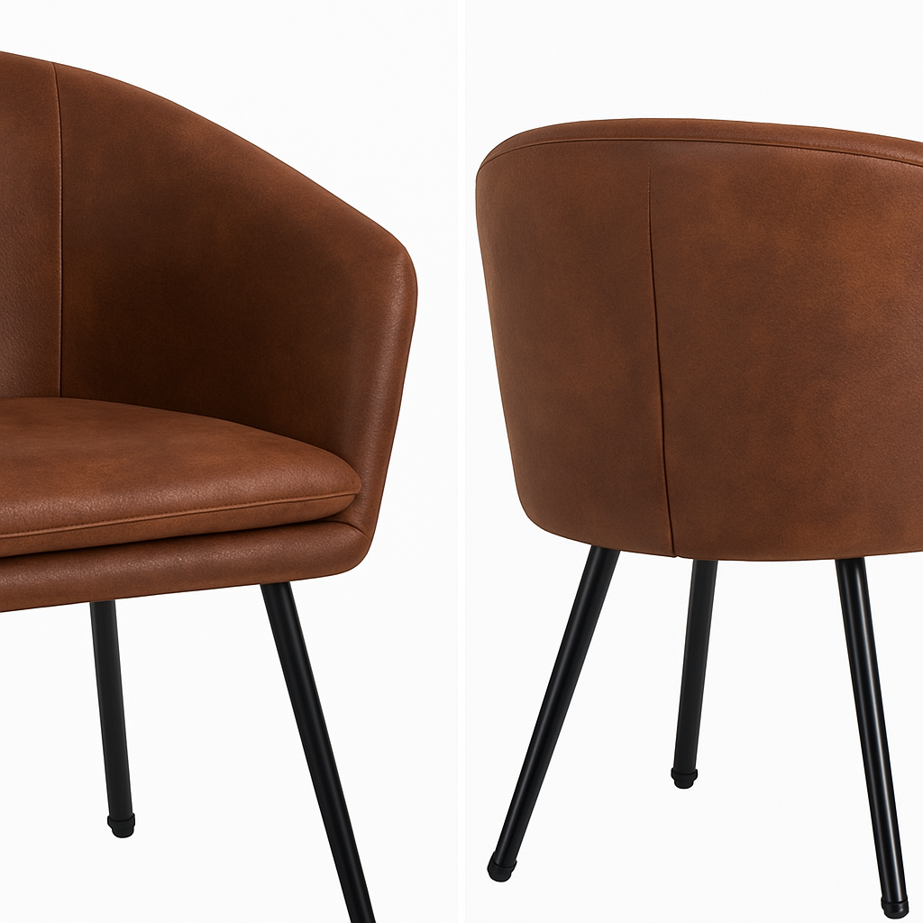 Sitial Café Vintage – Asiento Acolchado y Patas Metálicas Resistentes-2