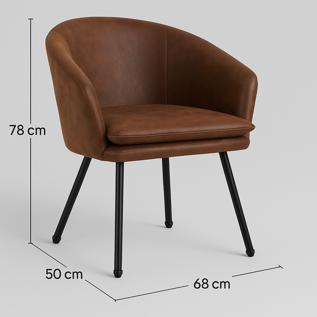 Sitial Café Vintage – Asiento Acolchado y Patas Metálicas Resistentes-5