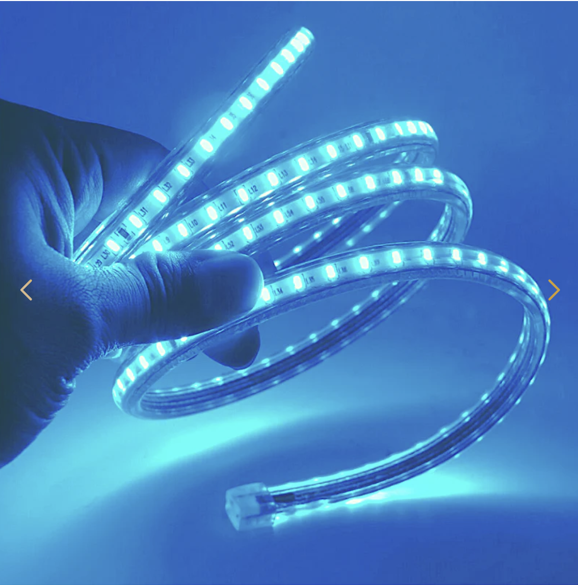 Cinta LED Azul Hielo 100 LED/m Corte Cada 10 cm Adhesiva-2