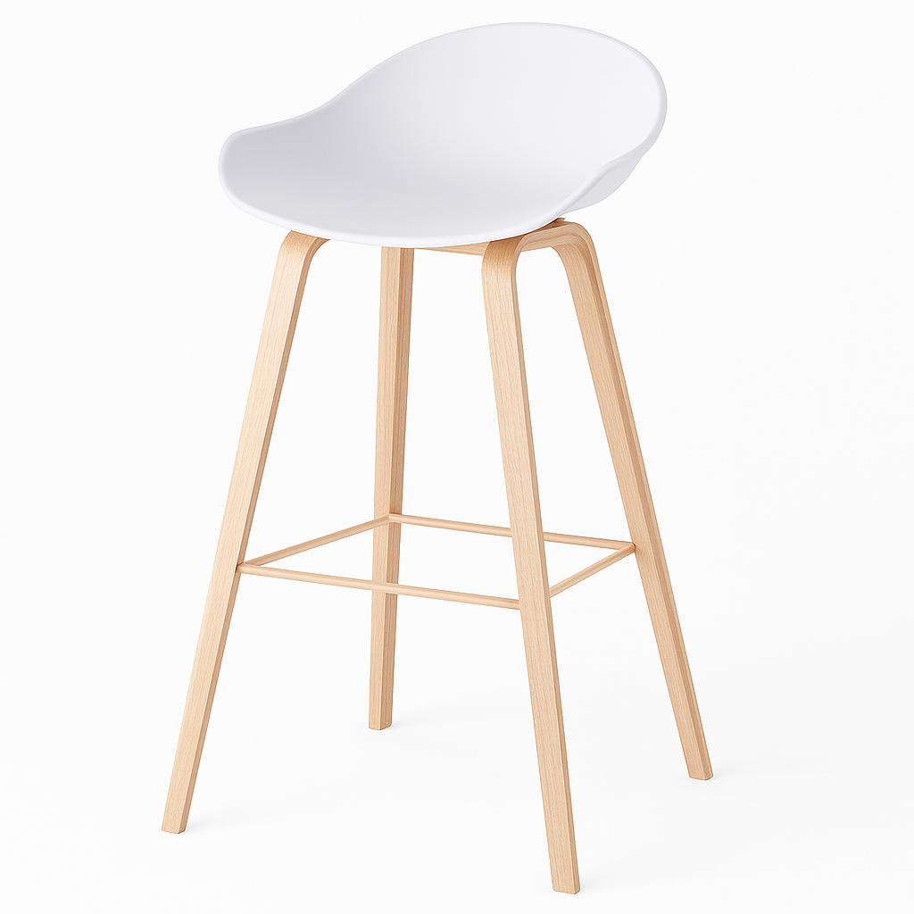 Pack 4 Sillas Altas Estilo Nórdico – Blancas, Estables y Súper Resistentes-2