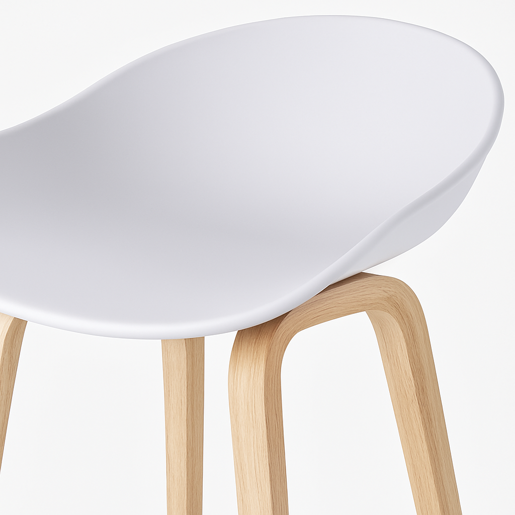 Pack 4 Sillas Altas Estilo Nórdico – Blancas, Estables y Súper Resistentes-3