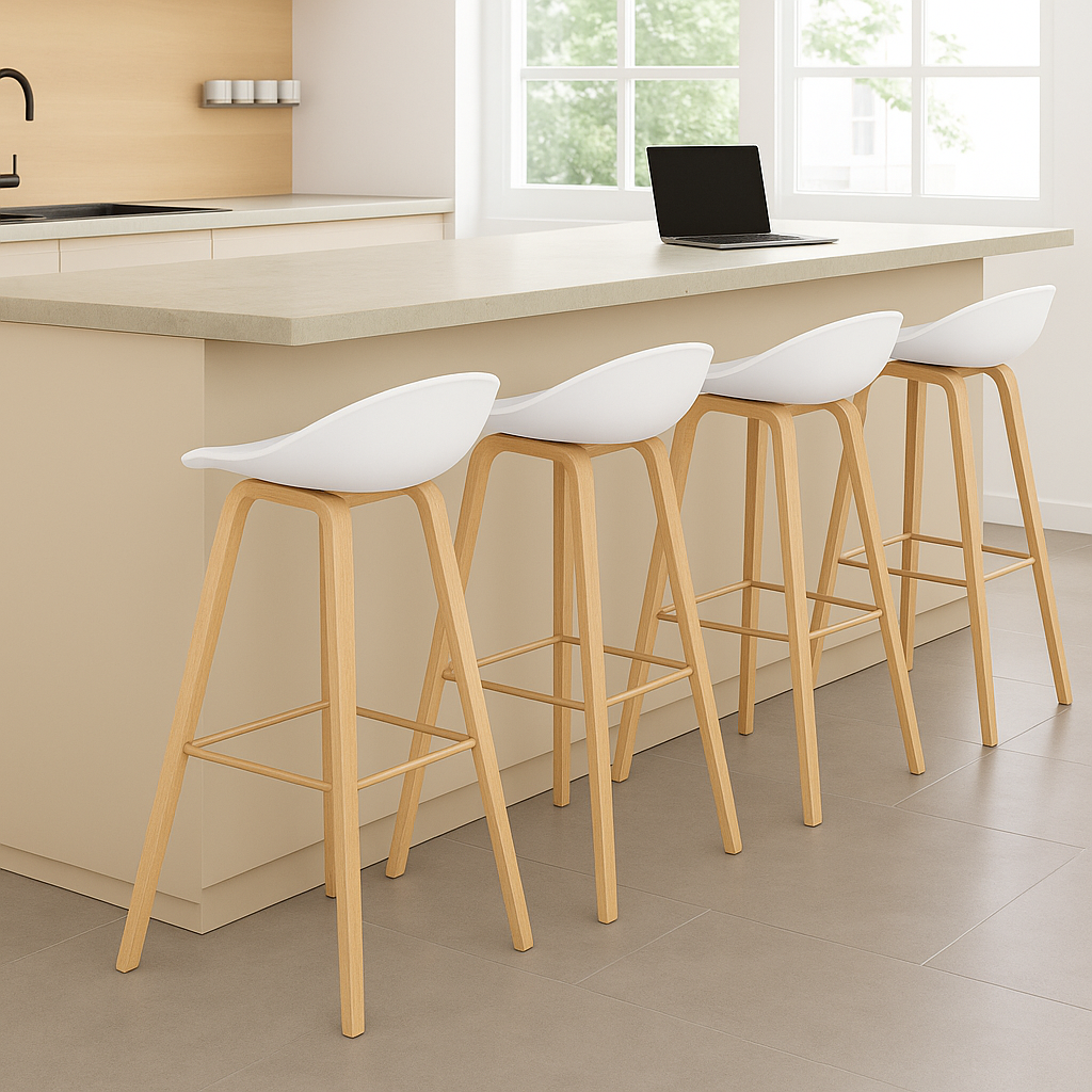 Pack 4 Sillas Altas Estilo Nórdico – Blancas, Estables y Súper Resistentes-6