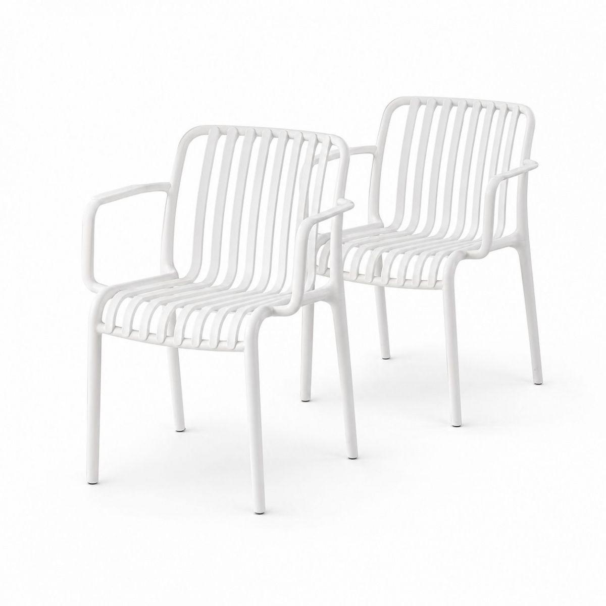 Set 2 Sillas Olimpo Blancas Diseño Moderno Para Exterior-4