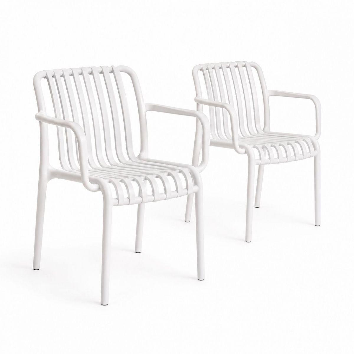 Set 2 Sillas Olimpo Blancas Diseño Moderno Para Exterior-5