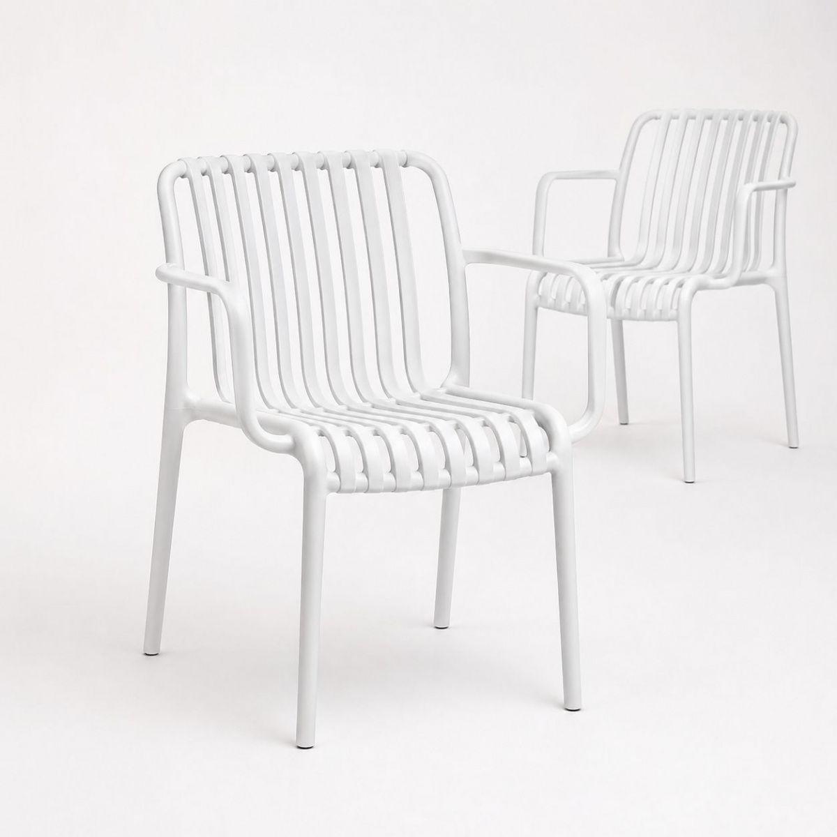 Set 2 Sillas Olimpo Blancas Diseño Moderno Para Exterior-6