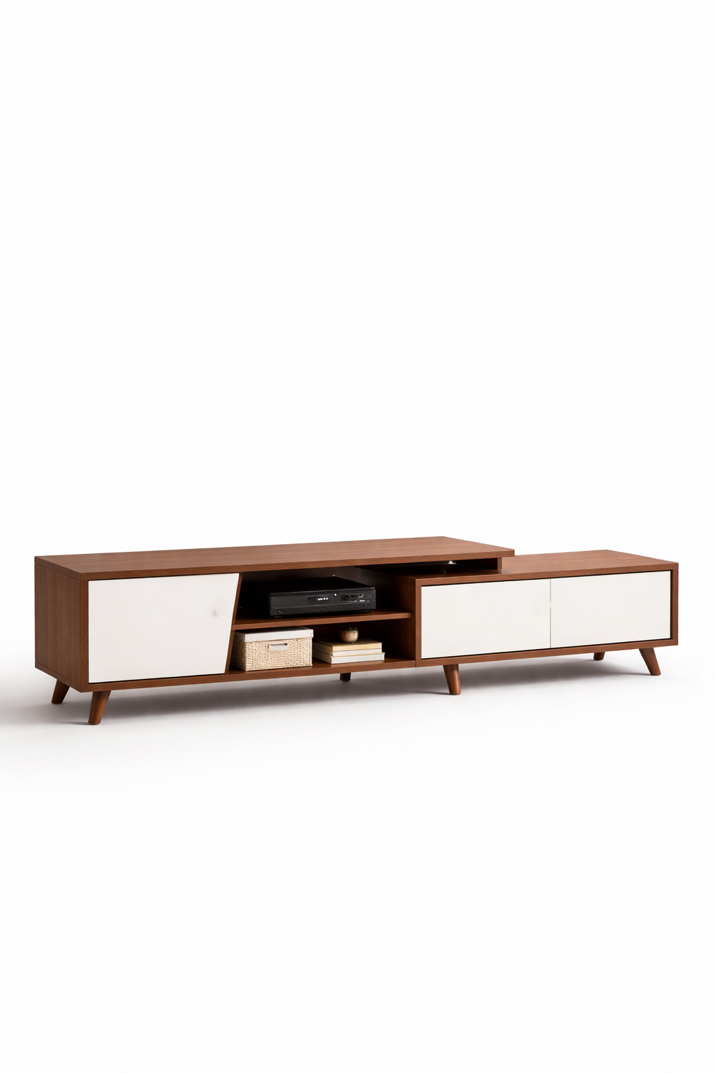 Rack TV Argos Extensible Nogal 200x30x43 cm Estilo Nórdico-2