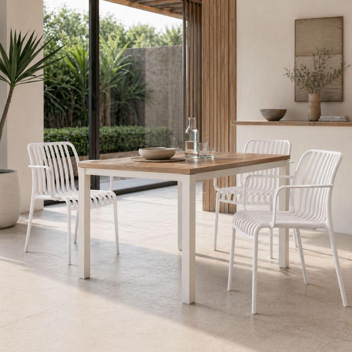 Set 4 Sillas Terraza Blancas Olimpo Diseño Abierto Moderno-1