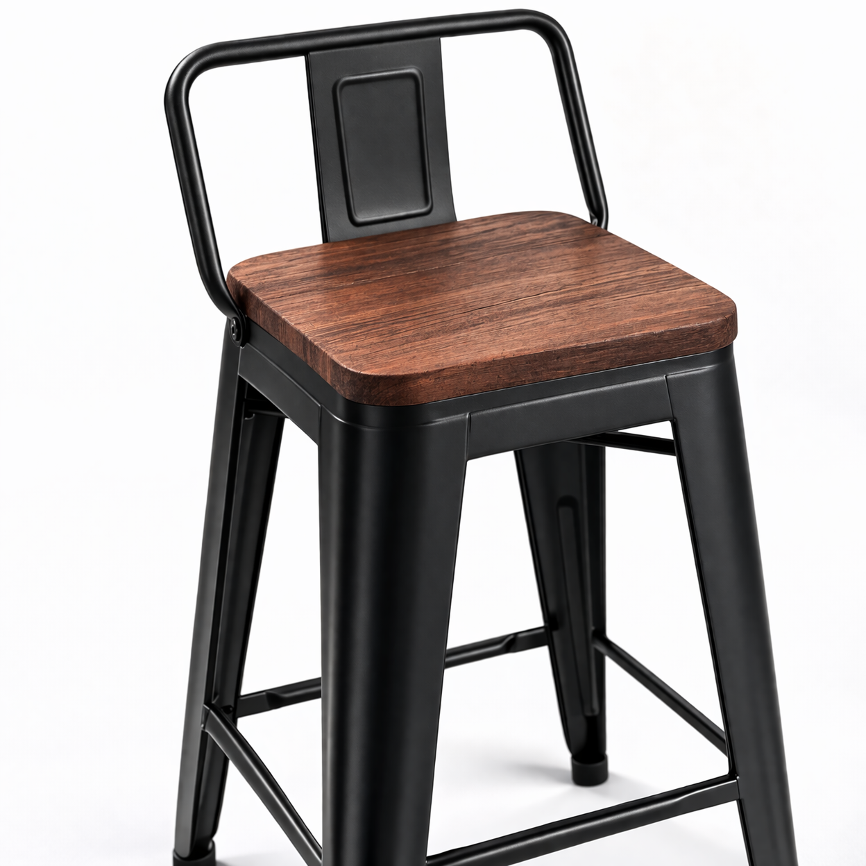 Taburetes Cocina Americana Negros 36x98 Cm Set De 2-2