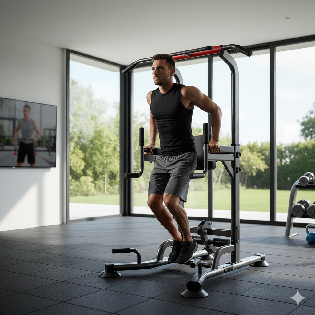 Barra multifcional con banco abdominal 4 en 1 fitness-6