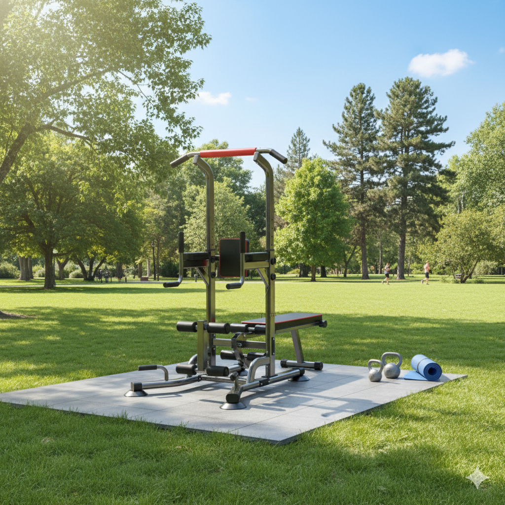 Barra multifcional con banco abdominal 4 en 1 fitness-7