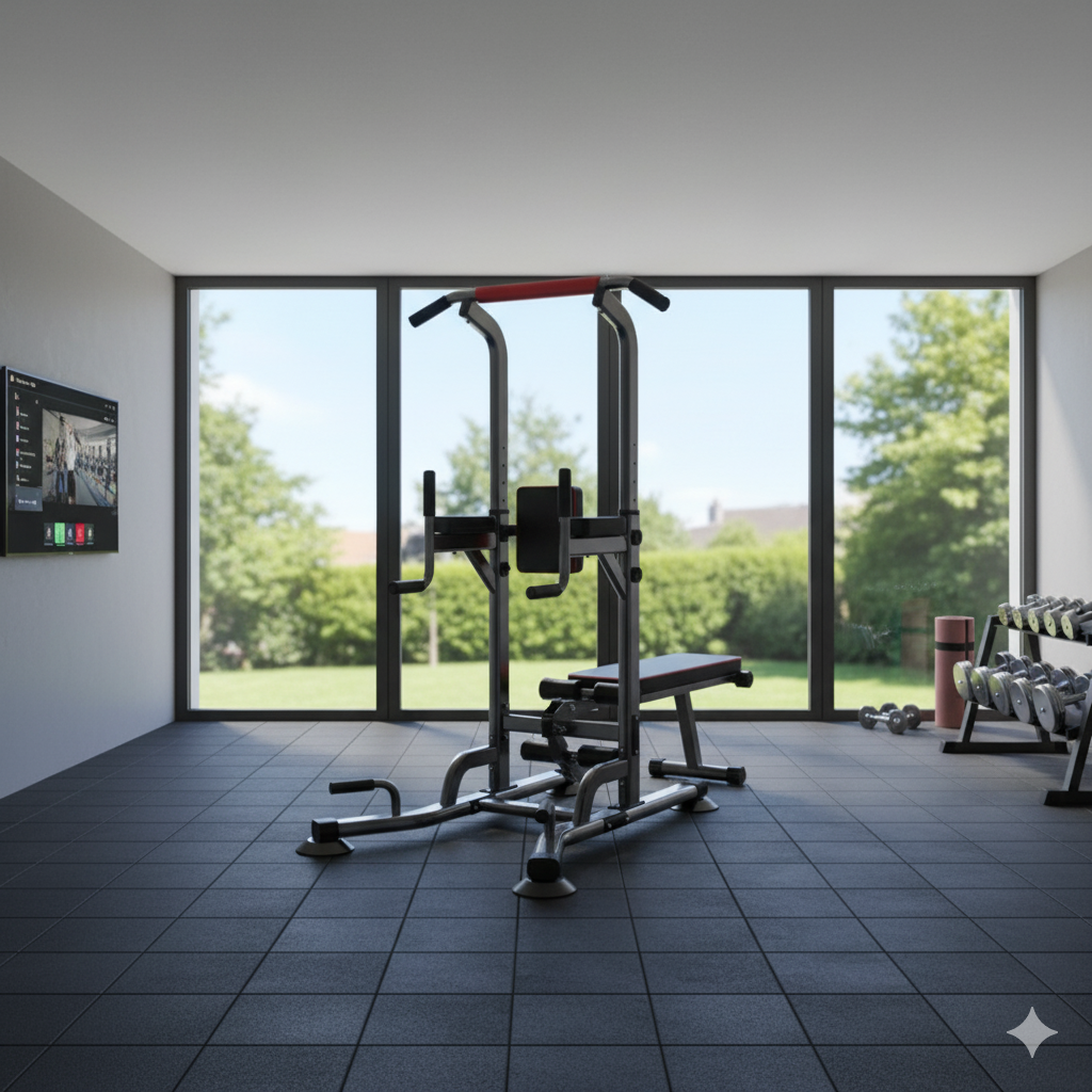 Barra multifcional con banco abdominal 4 en 1 fitness-8