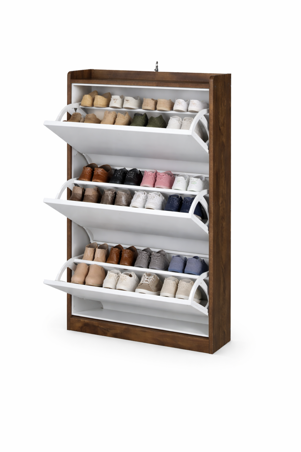 Organizador de Zapatos Velux Blanco/Madera 18 Pares Diseño Moderno 114×60×24-6
