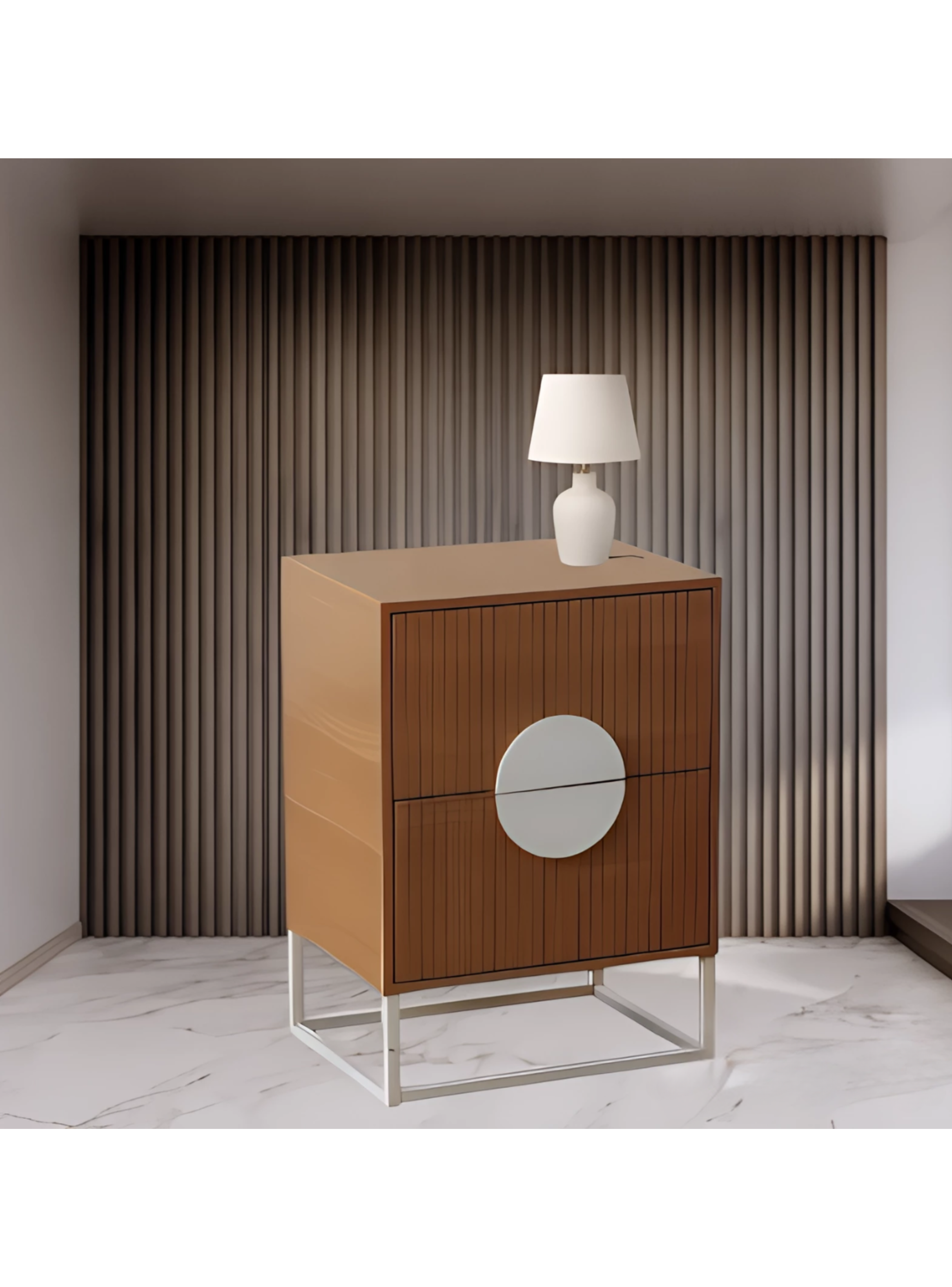 Velador Lumière 2 Cajones amplios estilo moderno madera-6