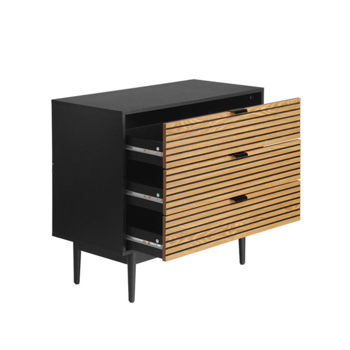 cajonera comoda organizador Amber 3 cajones negro-2