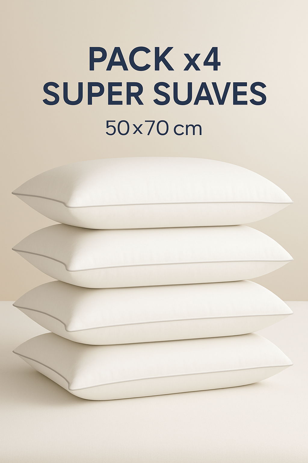 Pack 4 Almohadas Calidad Hotel 5 Estrellas 50×70-2