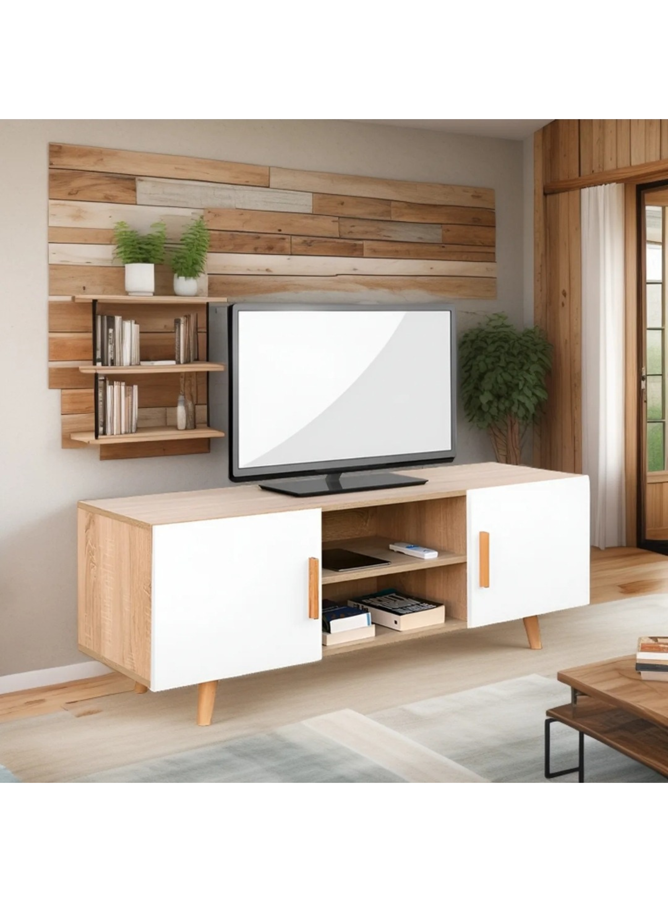 Rack tv Italo moderno estilo nordico 2 puertas 50"-0