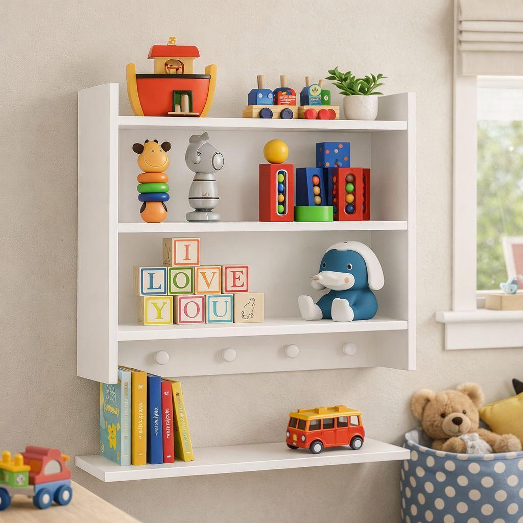Repisa Montessori Blanca 3 Niveles Para Libros Y Juguetes-2