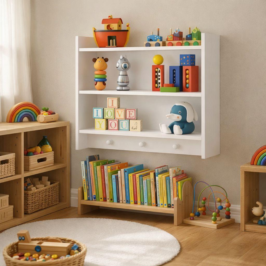 Repisa Montessori Blanca 3 Niveles Para Libros Y Juguetes-4