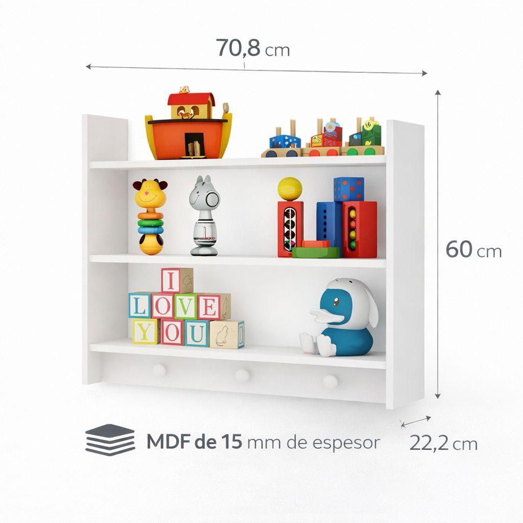 Repisa Montessori Blanca 3 Niveles Para Libros Y Juguetes-5