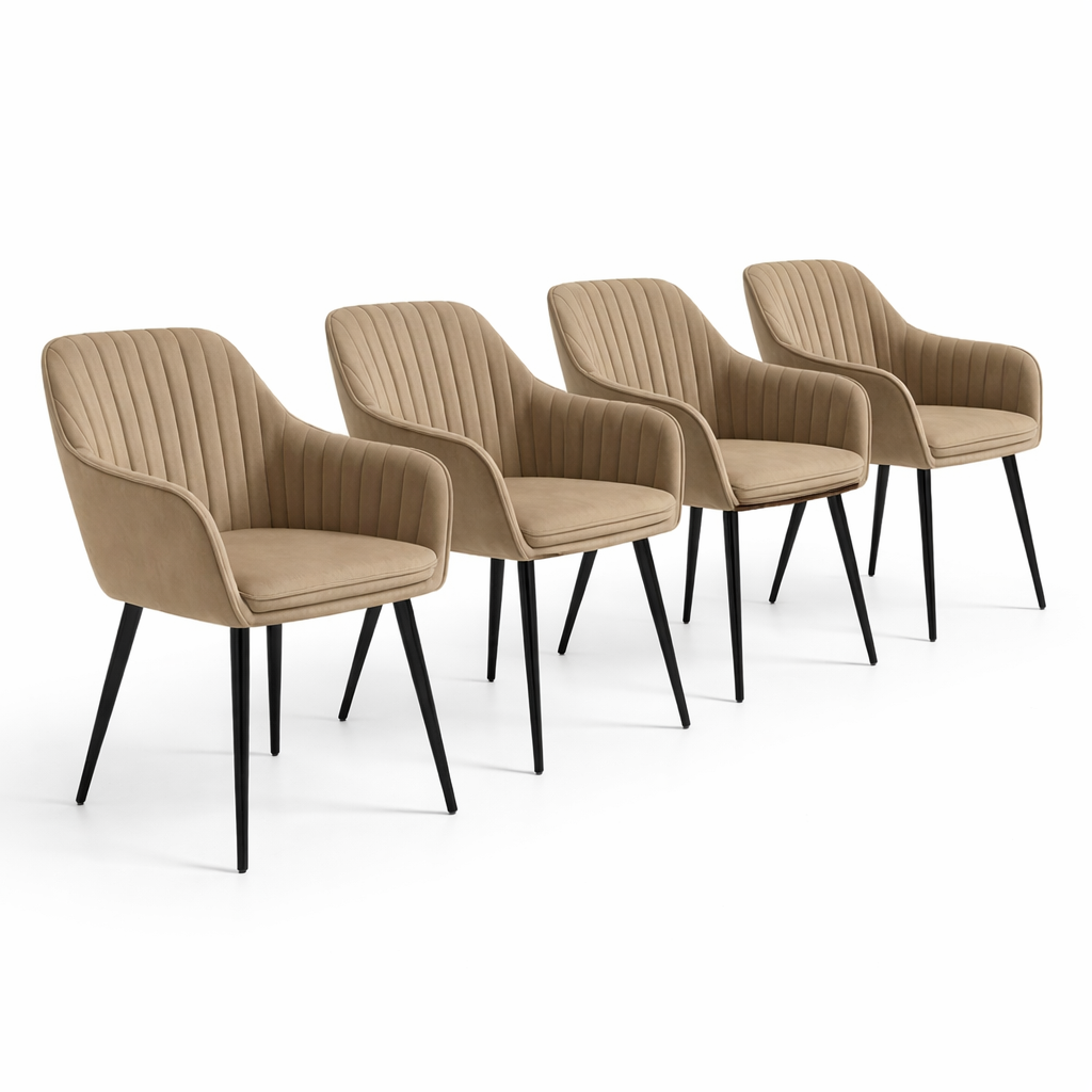 Pack 4 Butacas Tapizadas Con Apoyabrazos Tipo Velvet-2