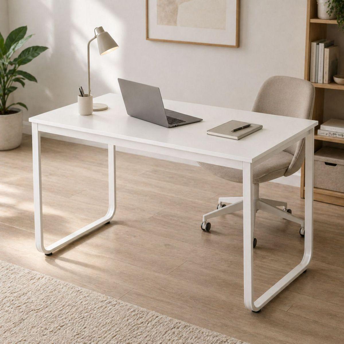 Escritorio Blanco 120 cm Zend para Home Office, Oficina o Estudio con Diseño Minimalista-2