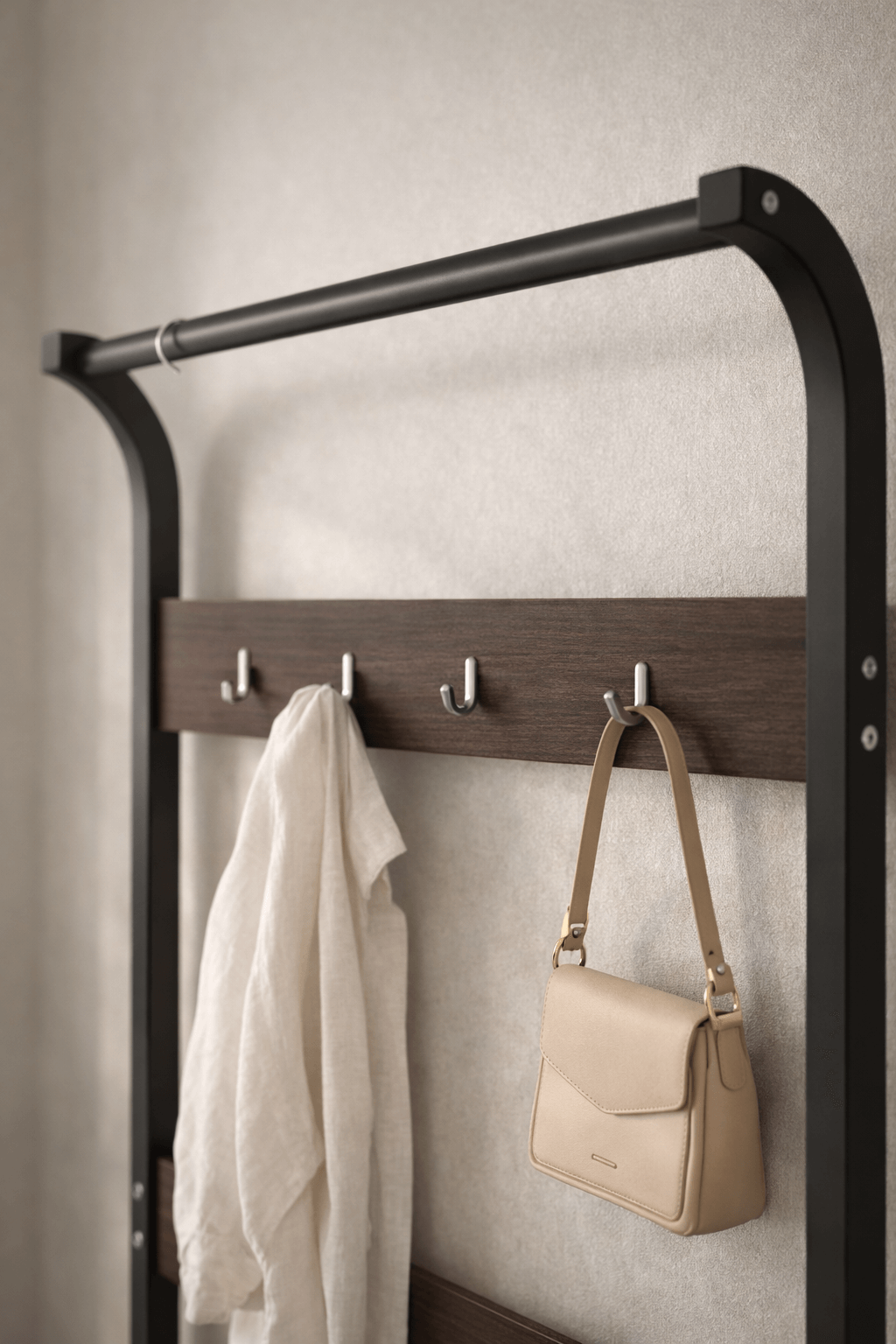 Perchero Recibidor Lumen Industrial 80x30x170 cm Madera Caoba-7