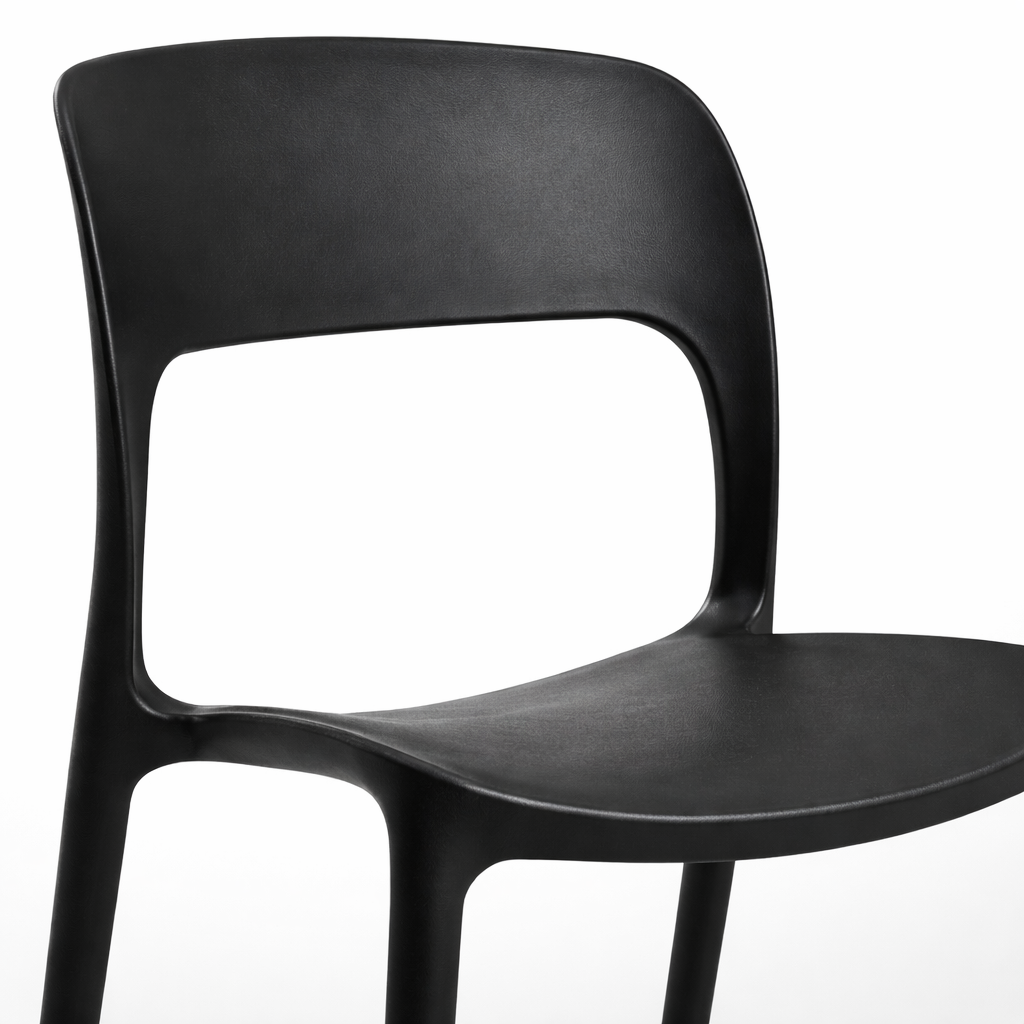 Silla Moderna Negra 43x41x83 Cm Para Comedor Terraza U Oficina-2