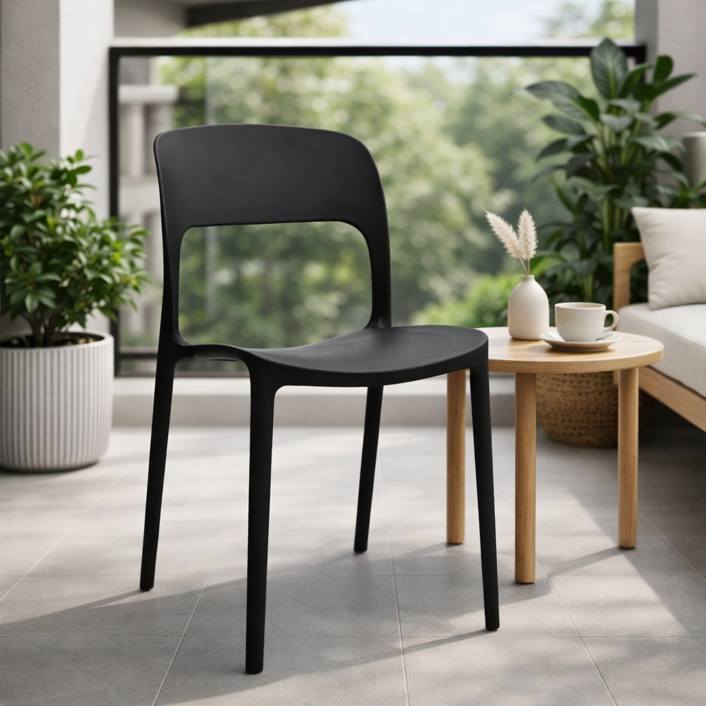 Silla Moderna Negra 43x41x83 Cm Para Comedor Terraza U Oficina-4