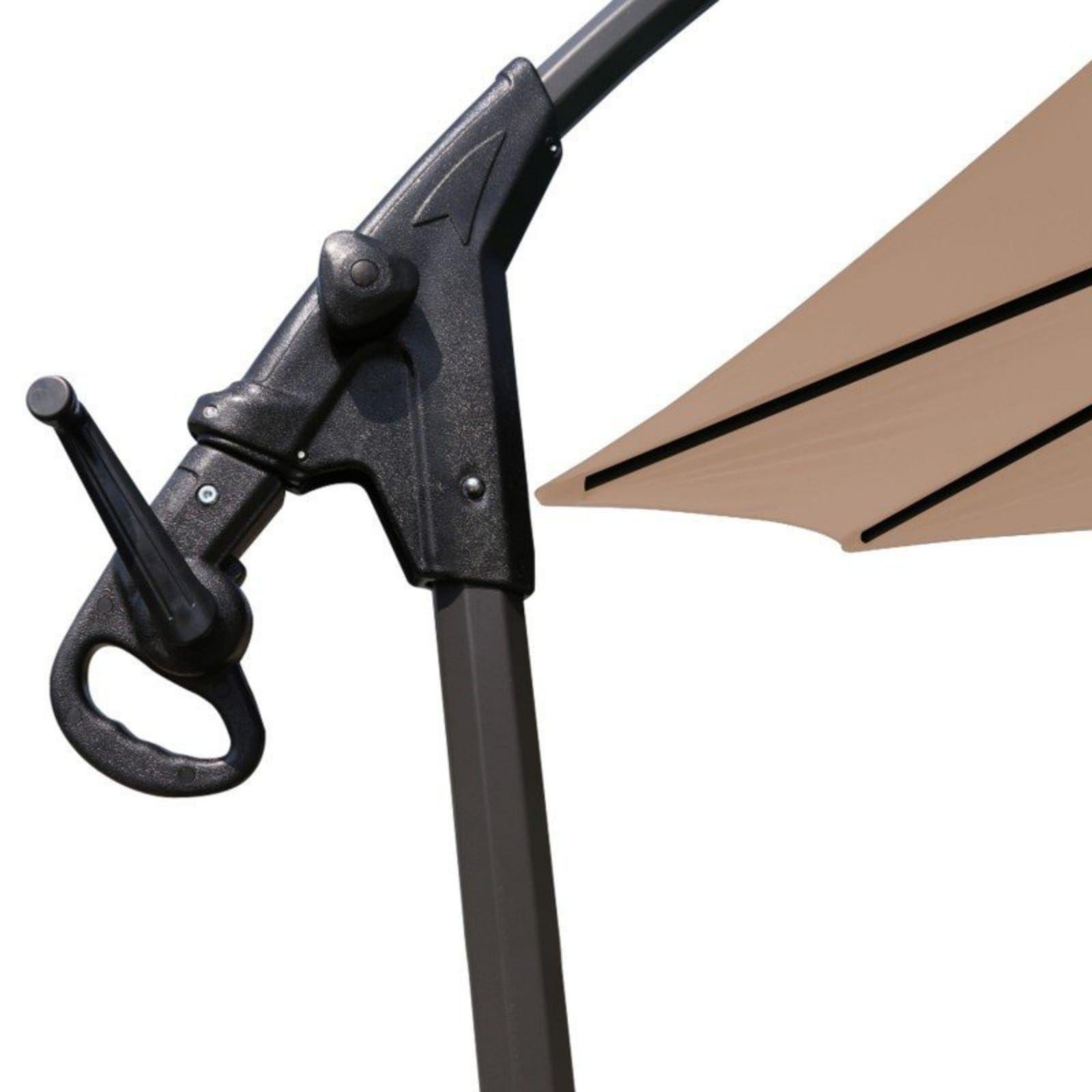 Quitasol lateral beige con base reforzada -3