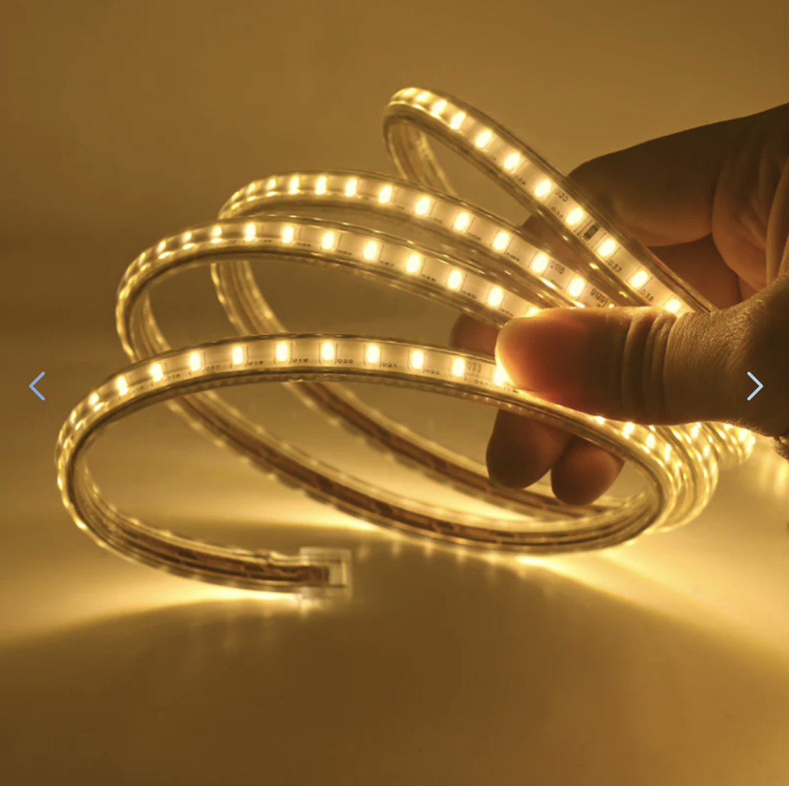 Cinta LED Dorada 100 LED/m Corte Cada 10 cm Adhesiva-7