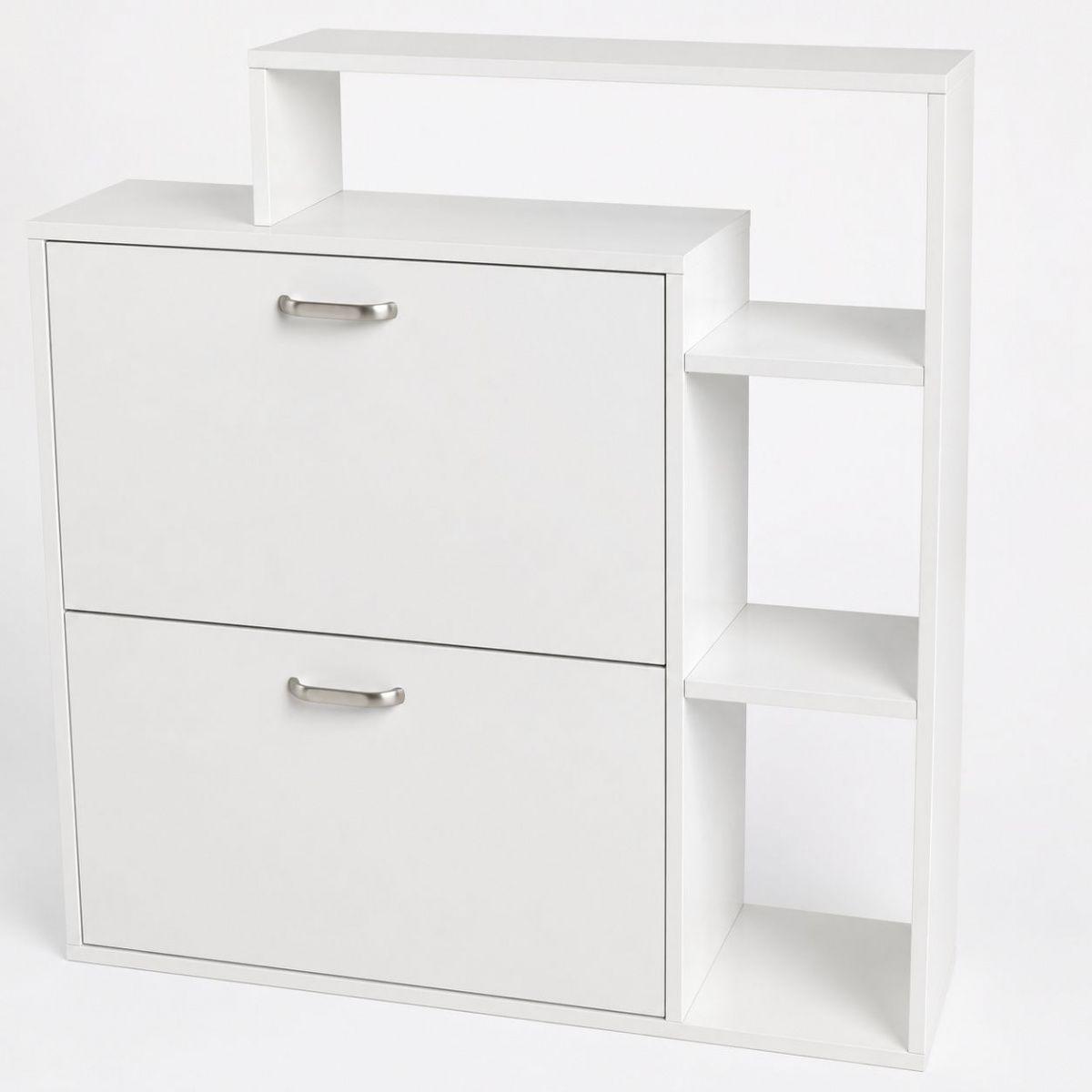 Mueble Zapatero Velux Blanco con Repisa Lateral 86,5 x 24 x 90 cm-2