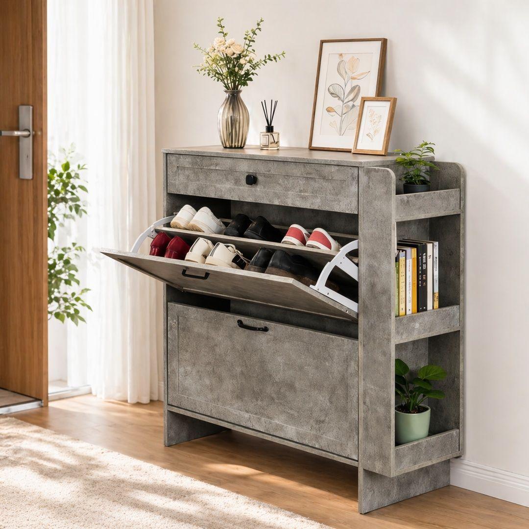 Mueble Zapatero Alto Con Gran Capacidad Y Ahorrar Espacio-3