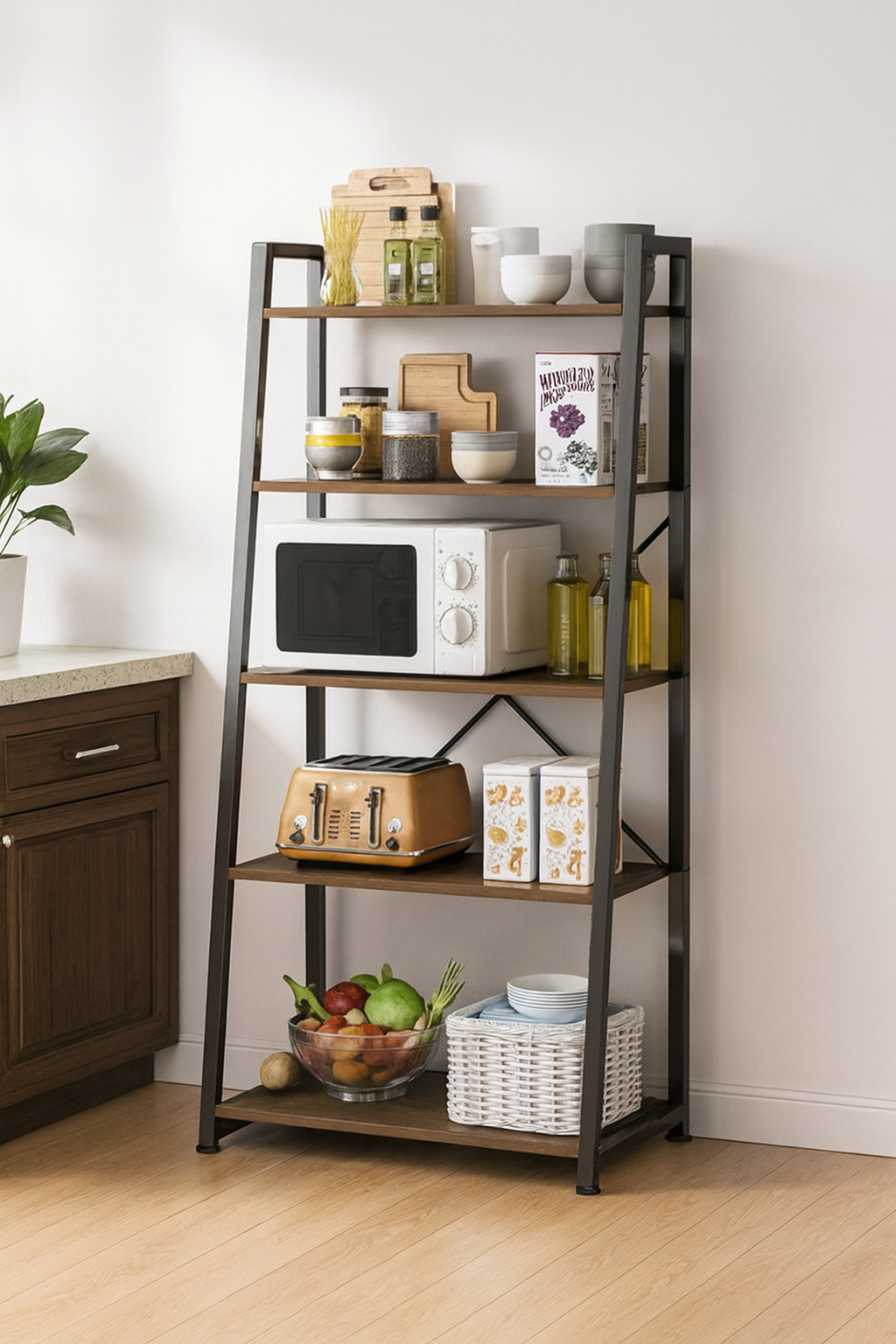 estante multiuso 5 niveles metal marron con negro-2