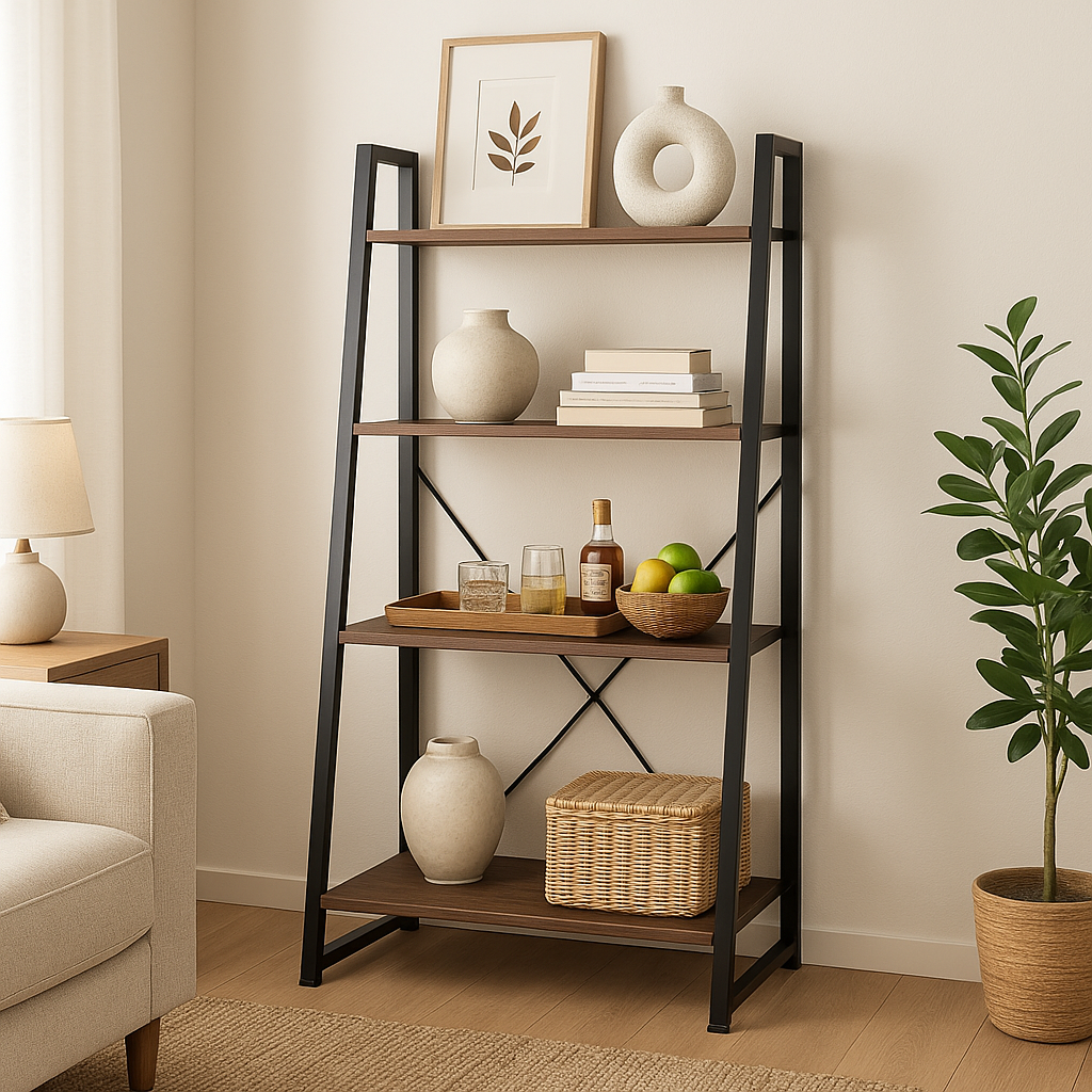 estante multiuso 5 niveles metal marron con negro-3