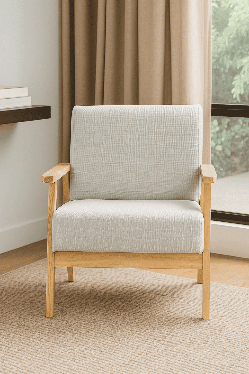 Poltrona Tayko Sillón Estilo Nórdico Con Estructura De Roble Gris Liso-4