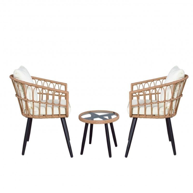 Juego De Balcon White Falcon 2 Sillas Con Mesa De Exterior Blanco-2