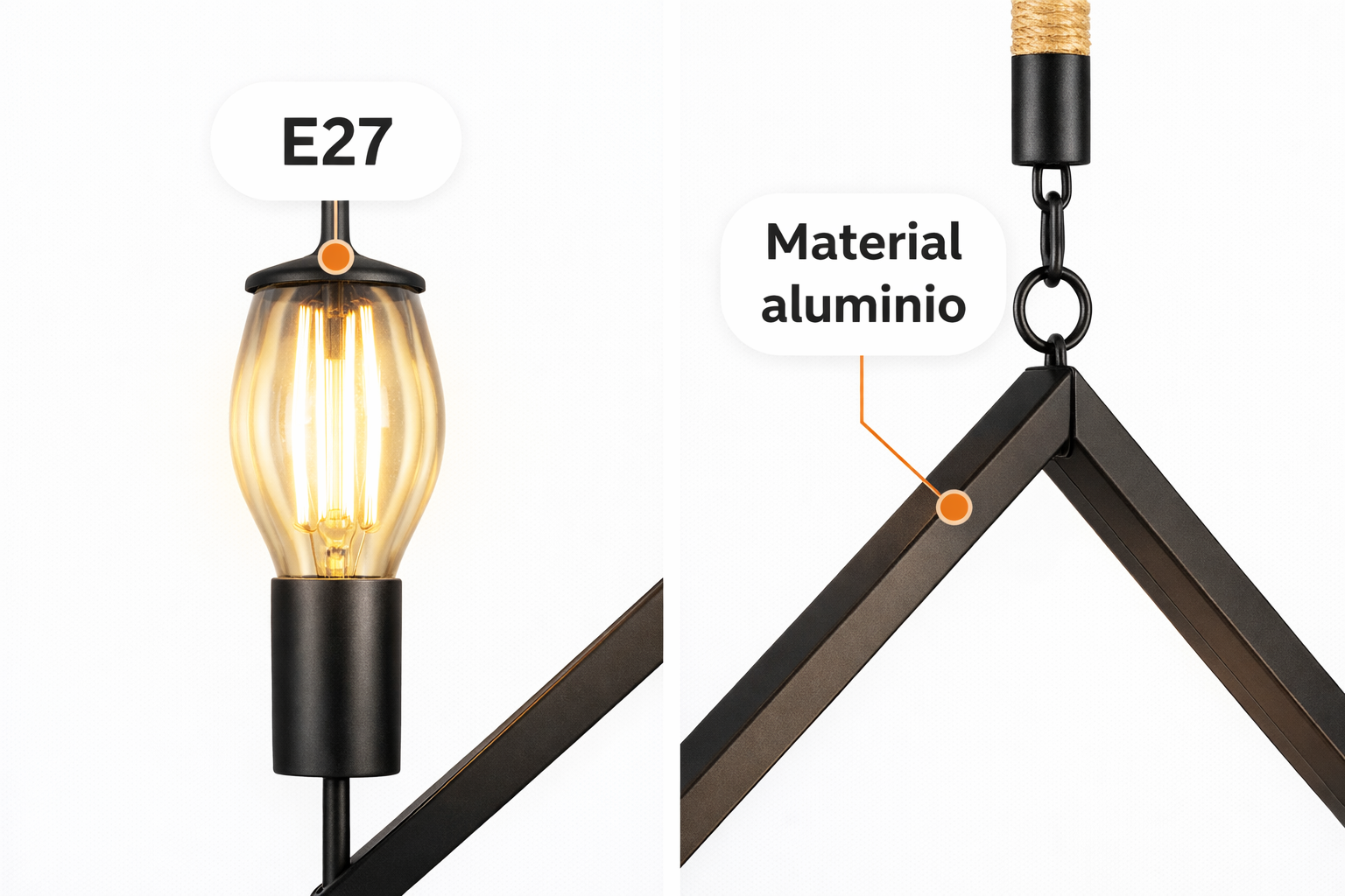 Colgante Techo Kraz II Negro Estilo Industrial Moderno E27 (hasta 40W)-5