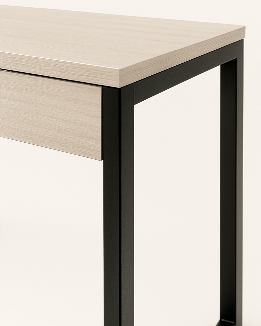 Mesa de Trabajo – MDF Alta Densidad Gris + Cajones y Base Negra-2