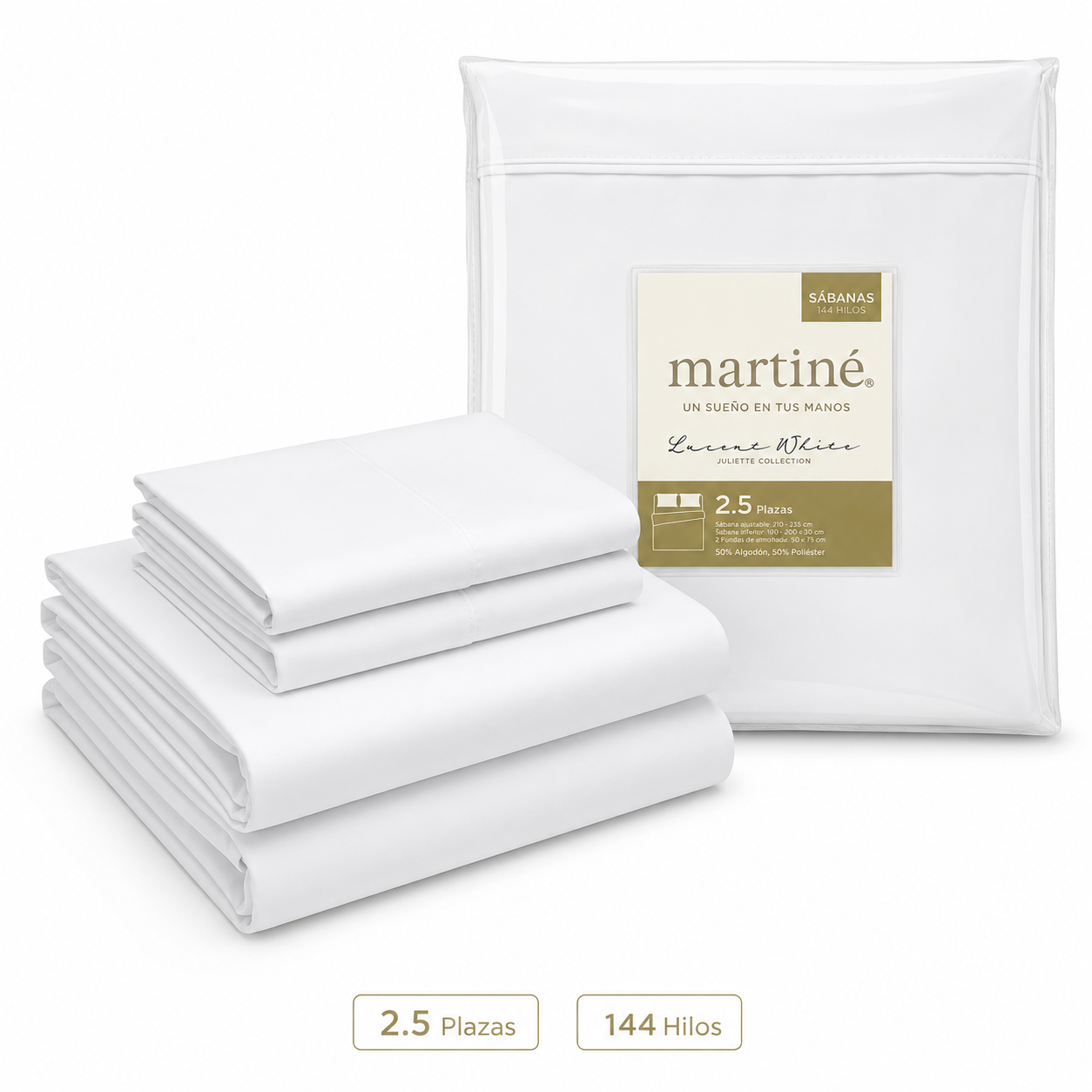 Juego de Sábanas Martiné 2.5 Plazas 144 Hilos -5