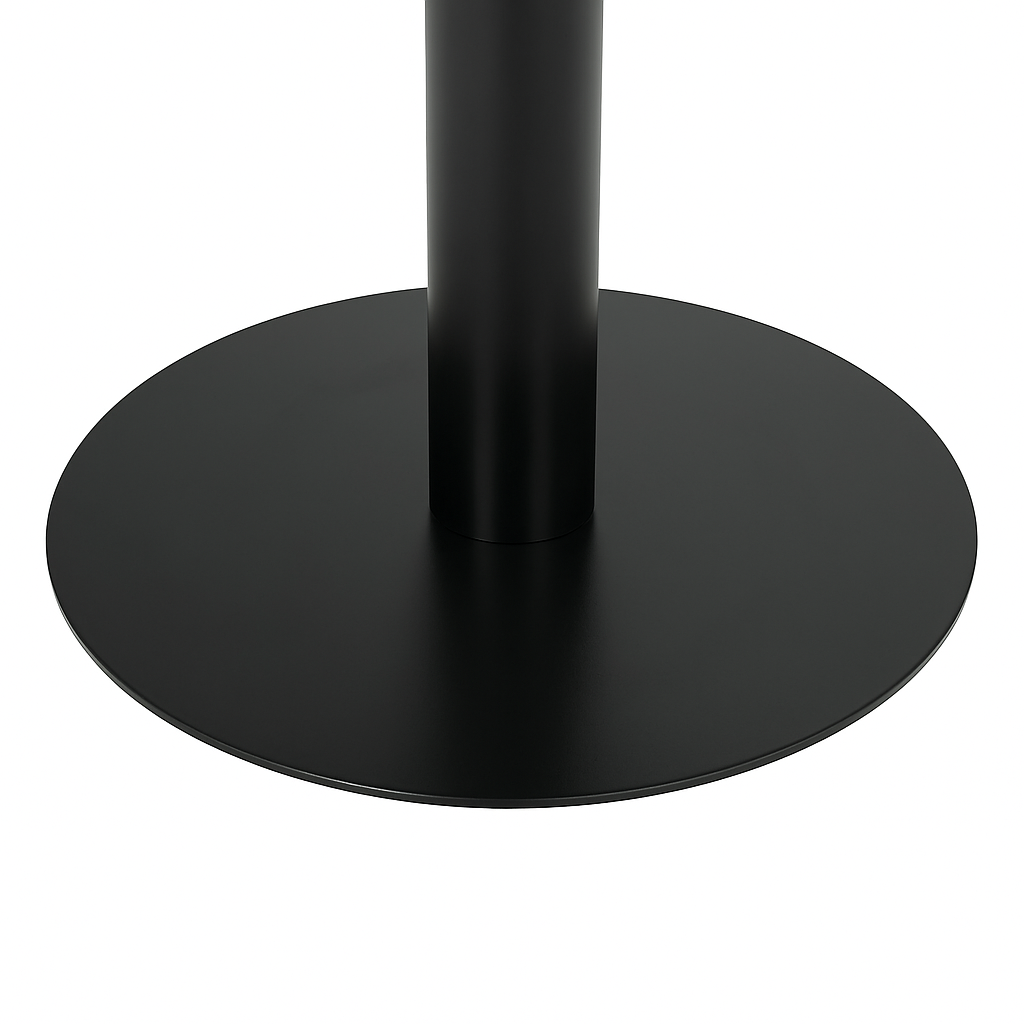 Mesa Cuadrada 70×70 Estilo Mármol Blanco con Detalles Plateados y Base Negra Premium-2