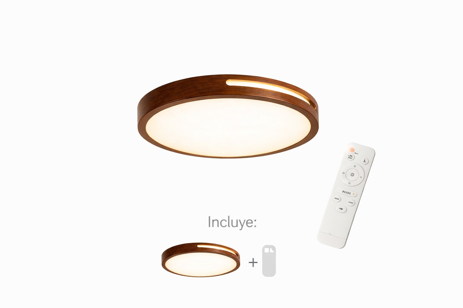 Plafón LED Redondo Urvi 36W Madera Oscura 30cm-2