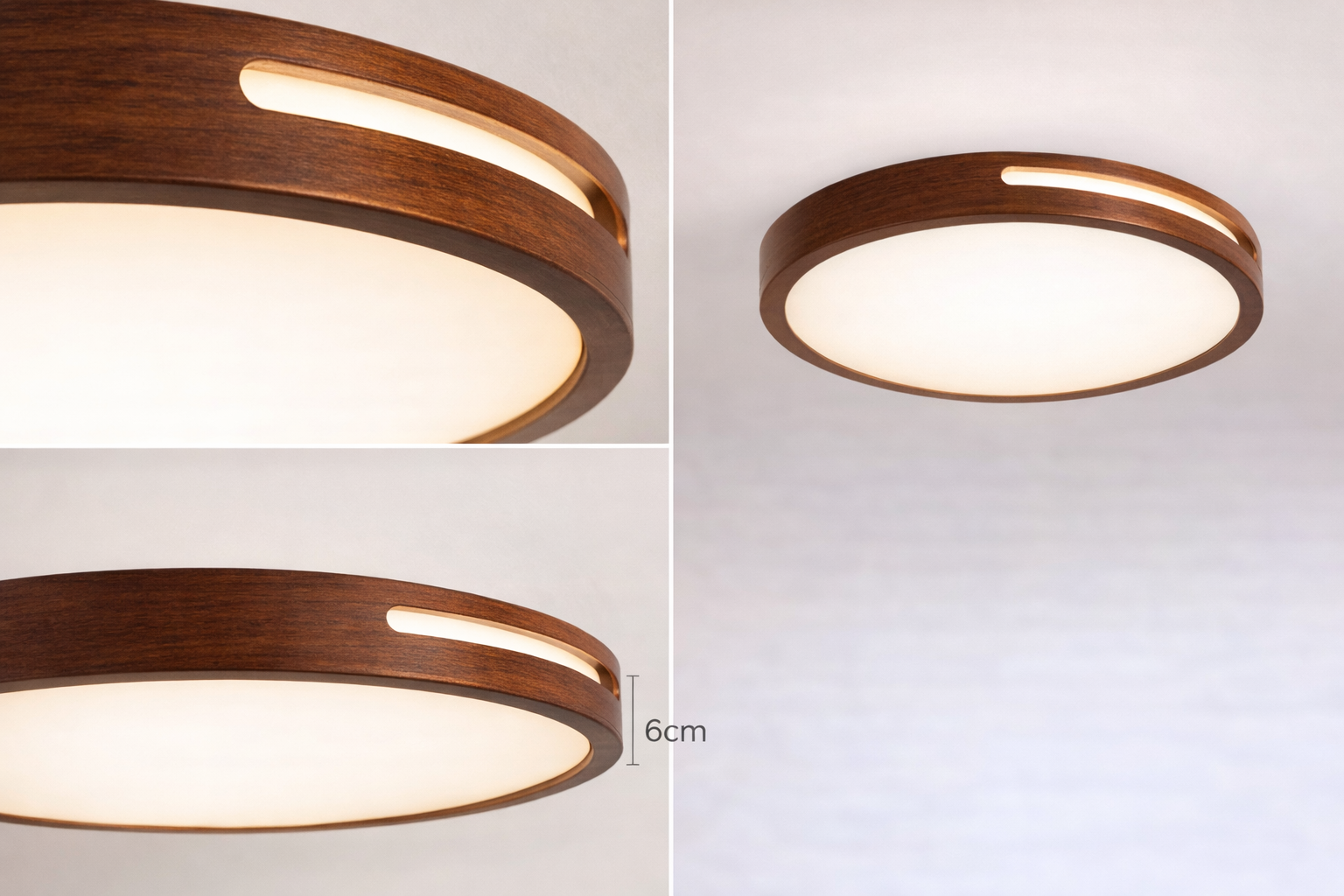 Plafón LED Redondo Urvi 36W Madera Oscura 30cm-5