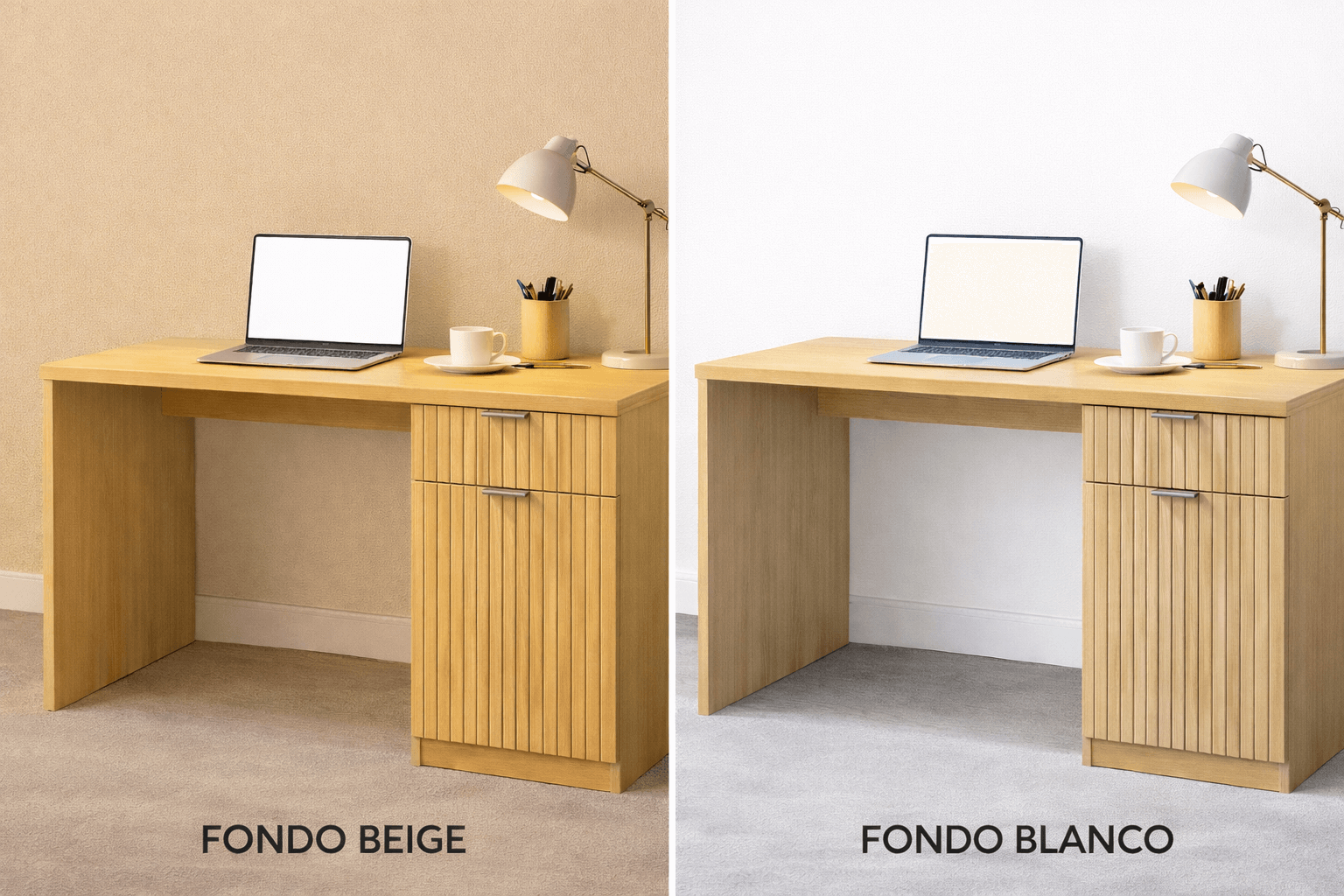 Escritorio Moderno 120 cm Madera Natural Melamina PB E1 Con Almacenamiento-5