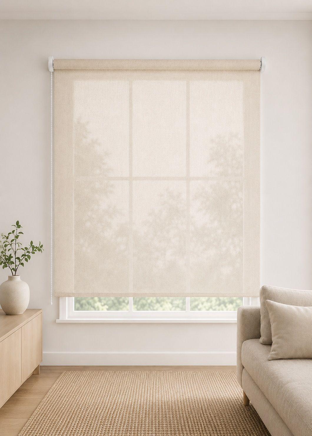 Cortina Roller Lino Aura 75x190 cm  para Ventanas Angostas Dormitorio u Oficina-0