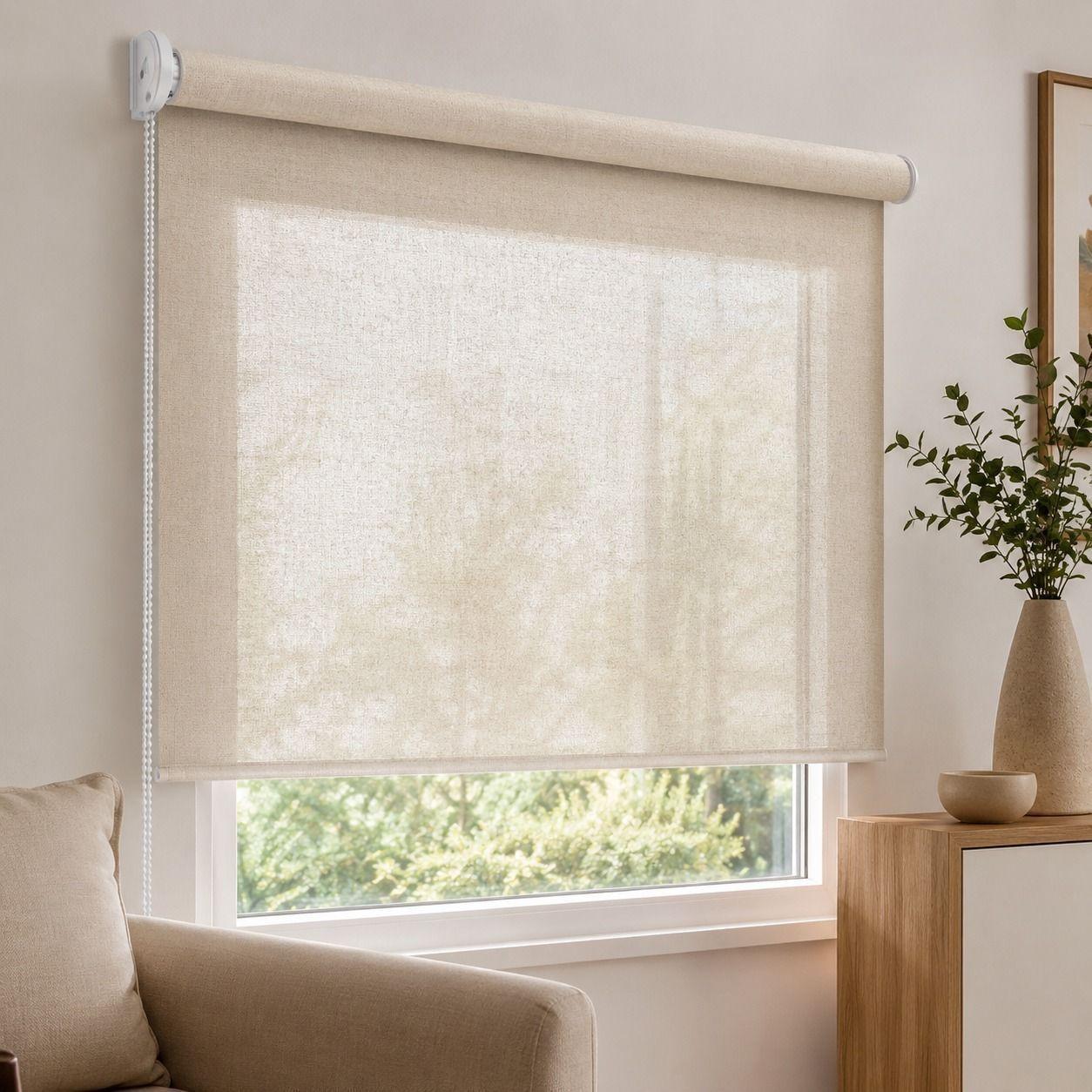 Cortina Roller Lino Aura 75x190 cm  para Ventanas Angostas Dormitorio u Oficina-2