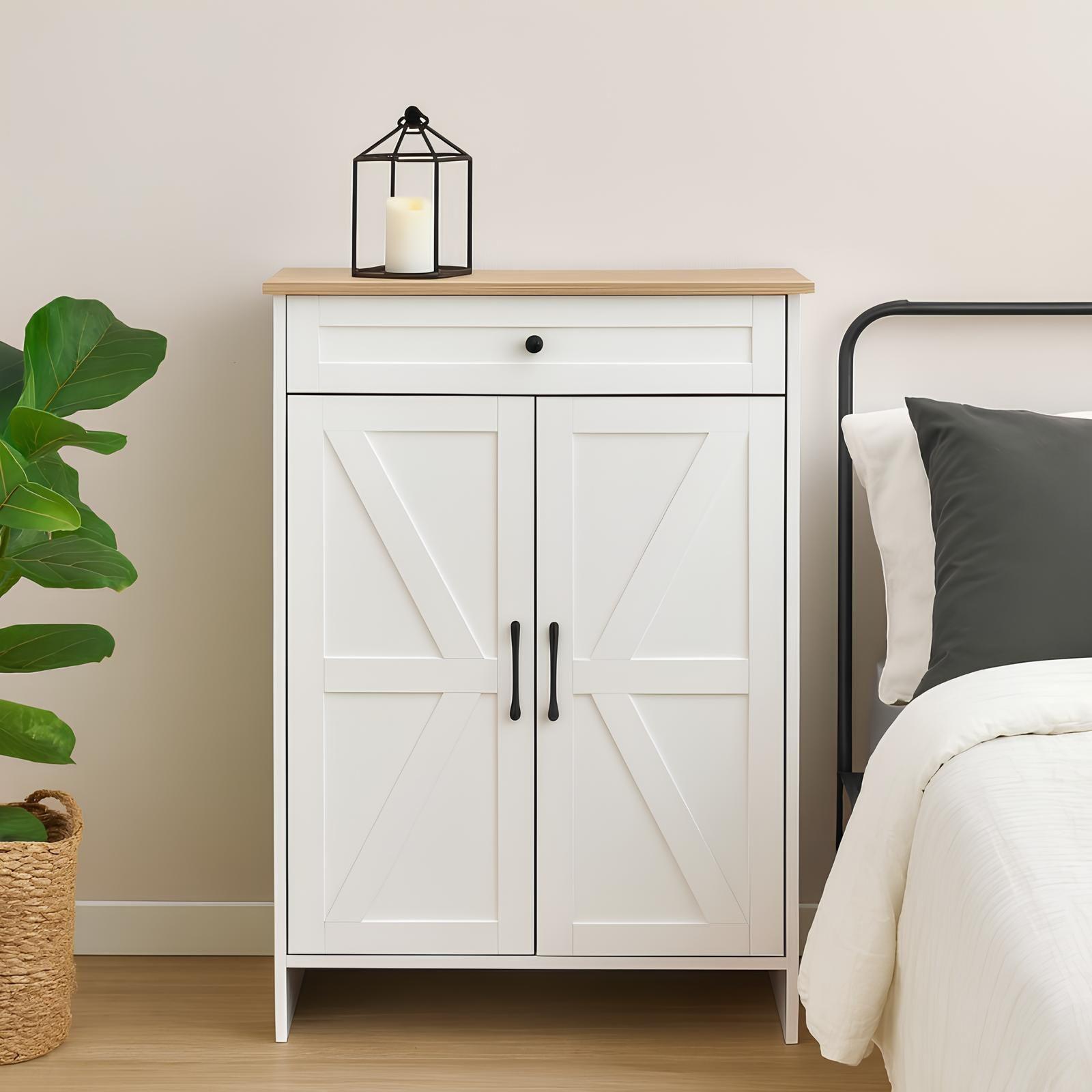 Mueble Zapatero Nordico Color Madera Natural 22 Zapatos Blanco-6