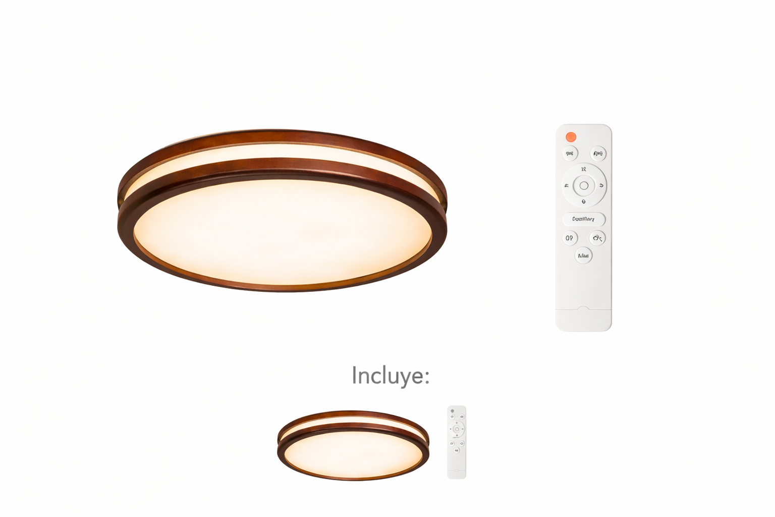 Luminaria Techo LED Saiph 48W 4000lm Madera Oscura Control Remoto-2