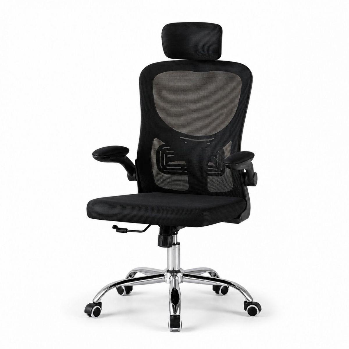 Silla De Oficina Negra Con Respaldo De Malla Y Soporte Lumbar-5