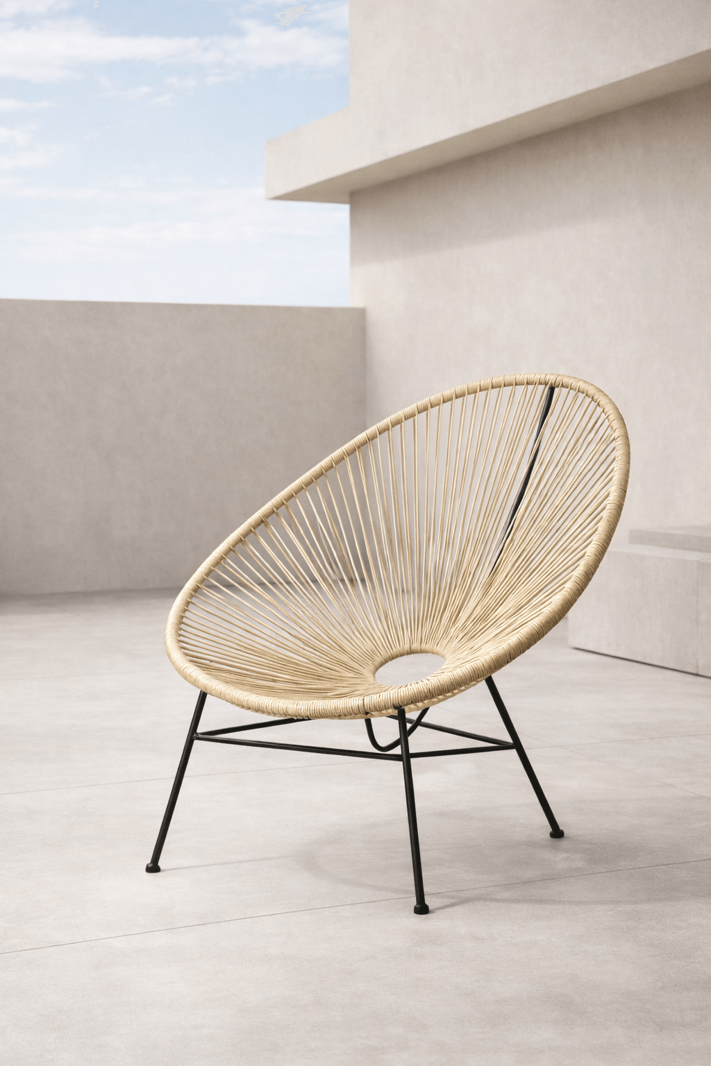 Silla Terra Nova Beige Exterior Diseño Moderno 73x79,5x88 cm-4