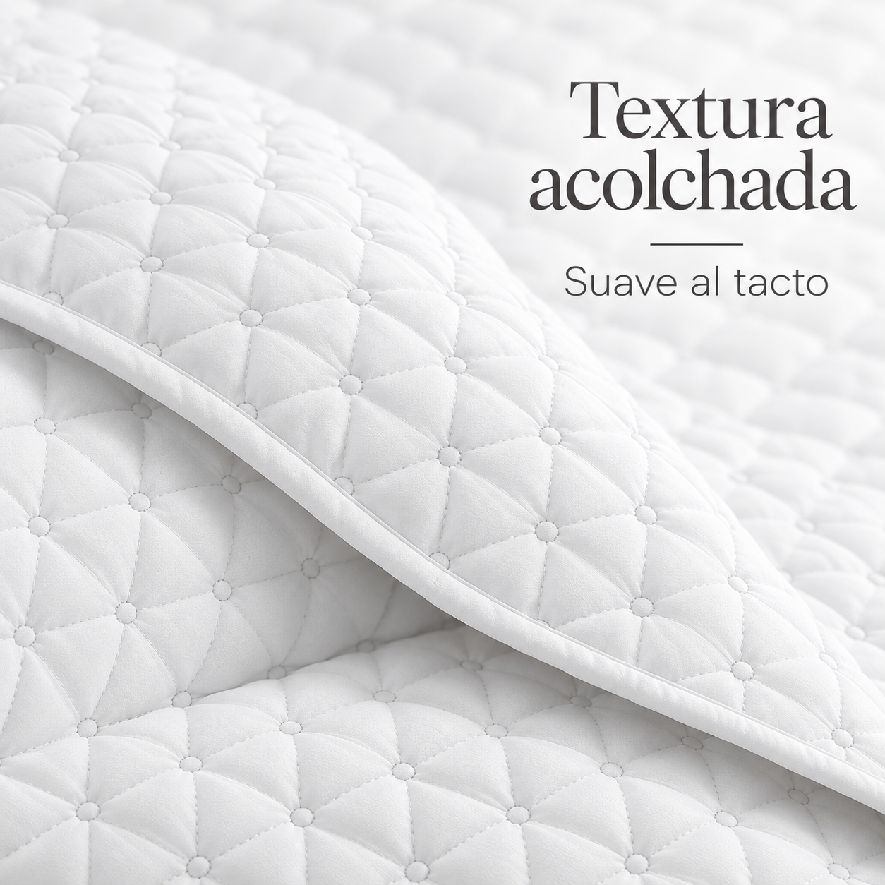 Cubrecama Verano Quilt Deluxe Queen 220x240 Cm Reversible 2 Fundas Blanco-4
